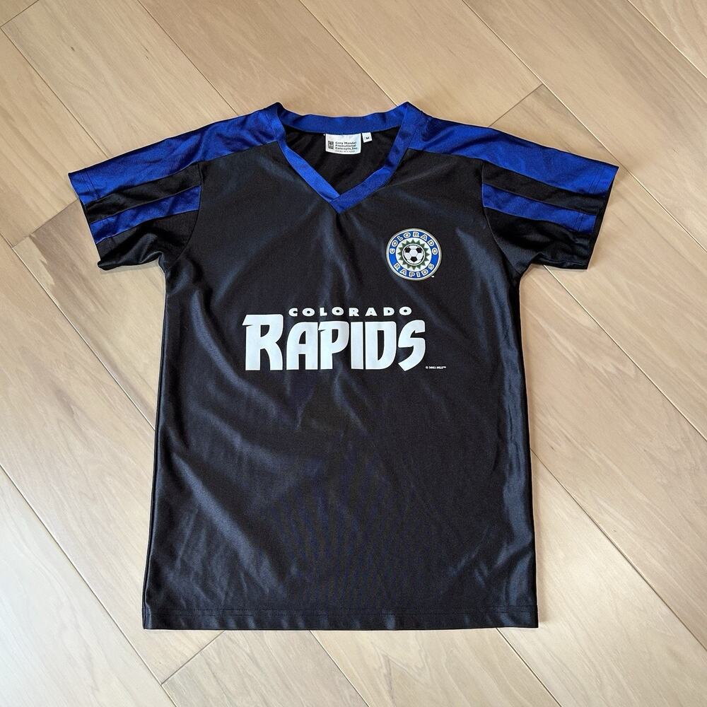 Vintage Colorado Rapids Black Blue Soccer Jersey 2003 Size Medium